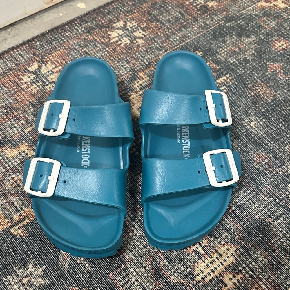 Birkenstock Teal Double-Buckle Sandals